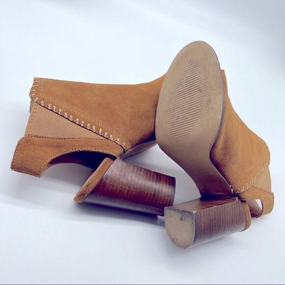 UO Urban Outfitters UO Brown Suede PeepToe Ankle Booties Size 8 - Picture 8 of 15